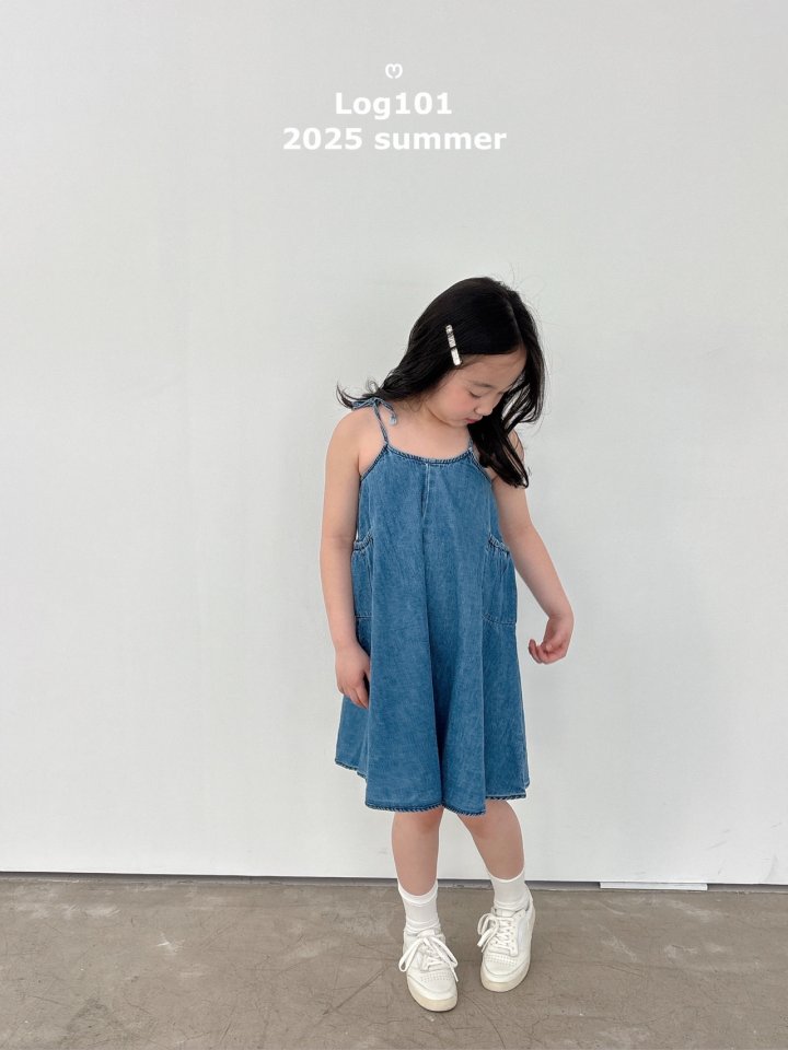 Log101 - Korean Children Fashion - #discoveringself - Denim Strap Dress - 7
