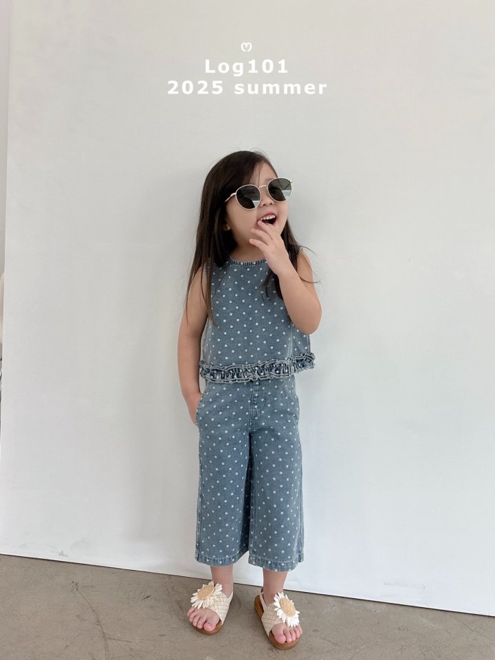 Log101 - Korean Children Fashion - #fashionkids - Dot Denim Set - 2