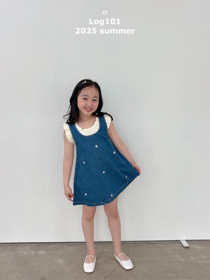 Log101 - Korean Children Fashion - #kidsstore - Daisy Denim Dress - 5