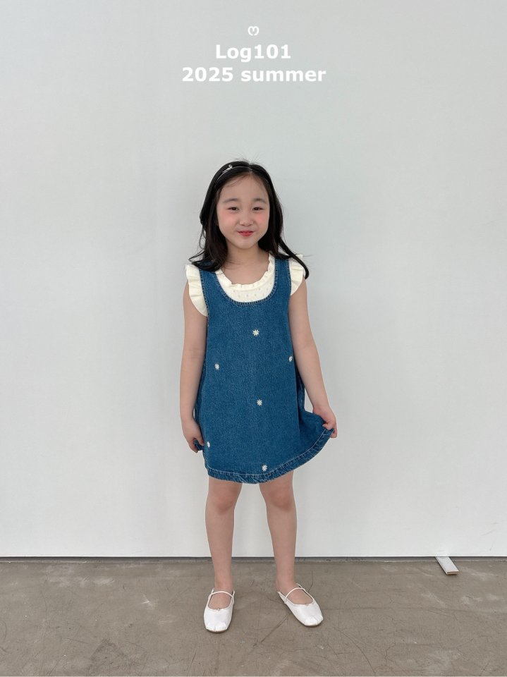 Log101 - Korean Children Fashion - #kidzfashiontrend - Daisy Denim Dress - 6