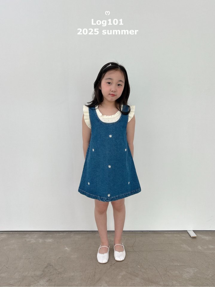 Log101 - Korean Children Fashion - #prettylittlegirls - Daisy Denim Dress - 11