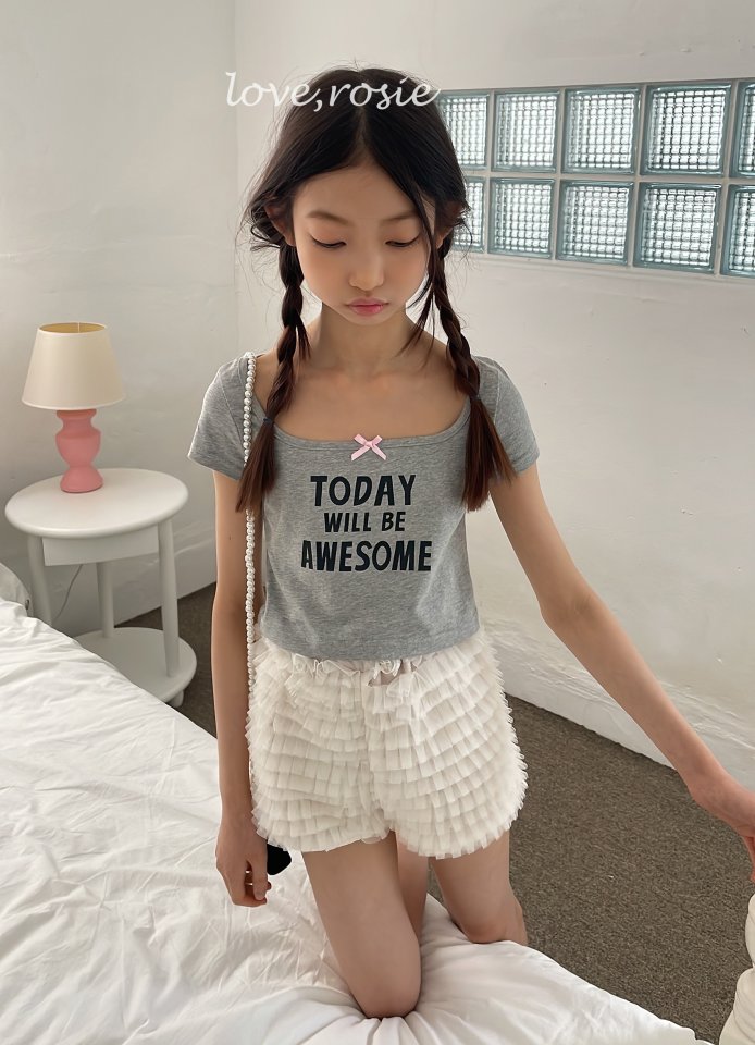 Love Rosie - Korean Children Fashion - #childrensboutique - Lettering Ribbon Binding Tee - 11