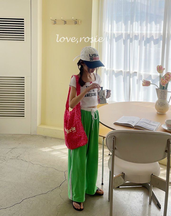 Love Rosie - Korean Children Fashion - #kidsstore - Lettering Ribbon Binding Tee - 2