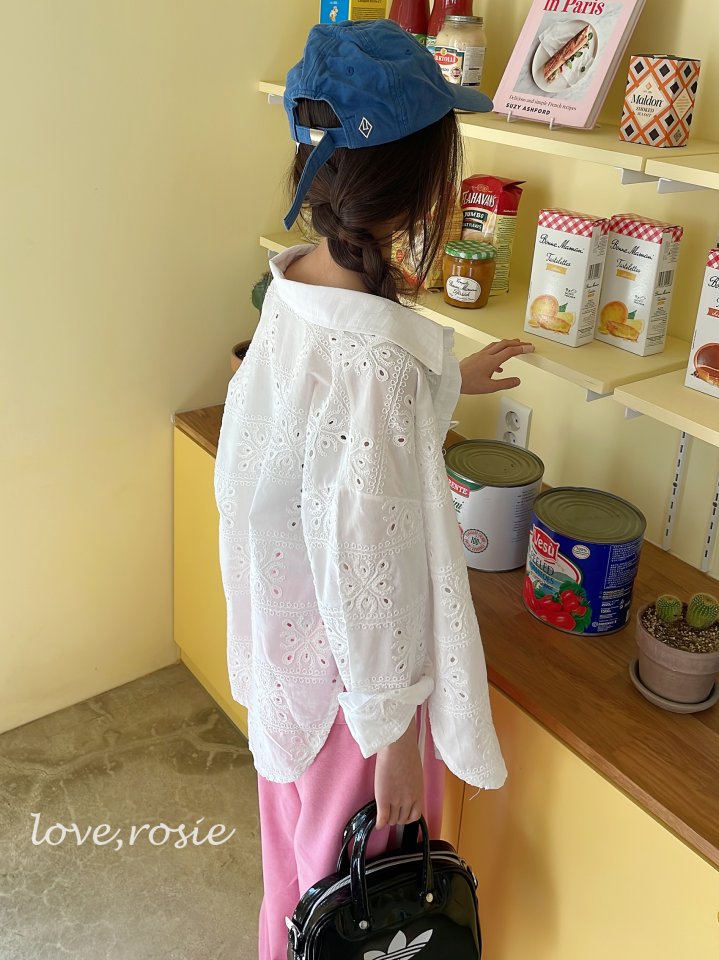 Love Rosie - Korean Women Fashion - #momslook - Eyelet Punching Shirt (with Mom) - 5