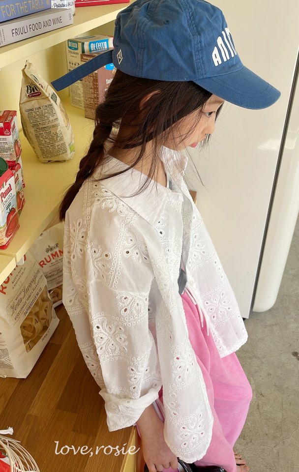 Love Rosie - Korean Women Fashion - #momslook - Eyelet Punching Shirt (with Mom) - 4