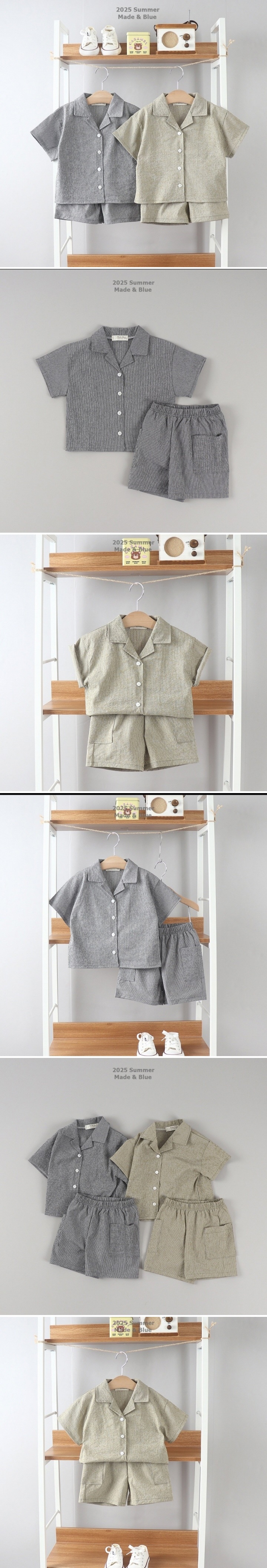 Made Blue - Korean Children Fashion - #magicofchildhood - Southern Top Bottom Set