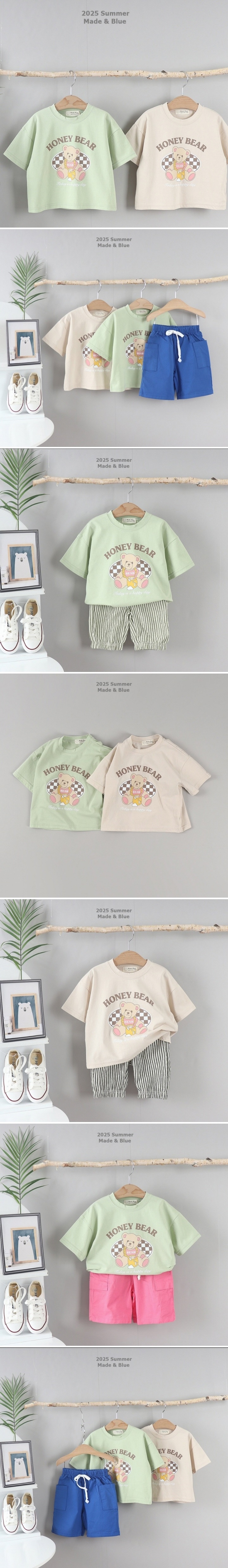 Made Blue - Korean Children Fashion - #todddlerfashion - Honey Bear Tee