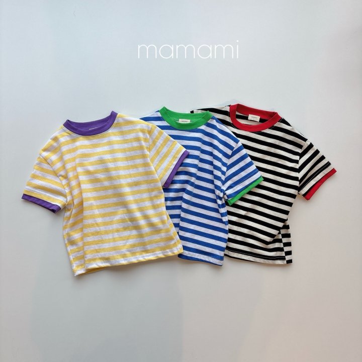 Mamami - Korean Children Fashion - #discoveringself - Pop Color Stripe Tee