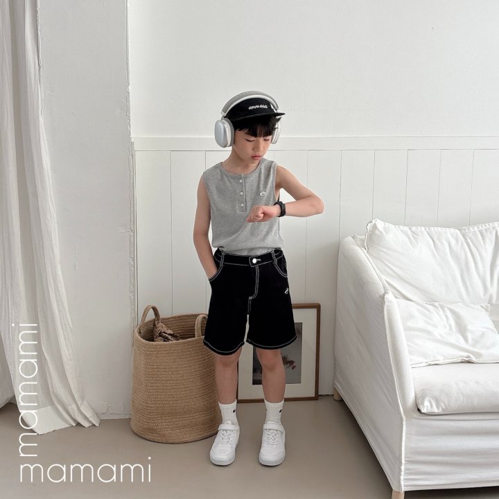 Mamami - Korean Children Fashion - #kidsshorts - Button Stitch Pants - 9