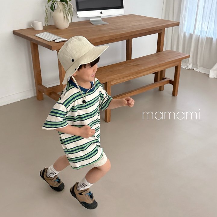 Mamami - Korean Children Fashion - #kidsshorts - Fine Stripe Tee - 6