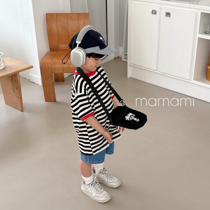 Mamami - Korean Children Fashion - #kidzfashiontrend - Pop Color Stripe Tee - 5
