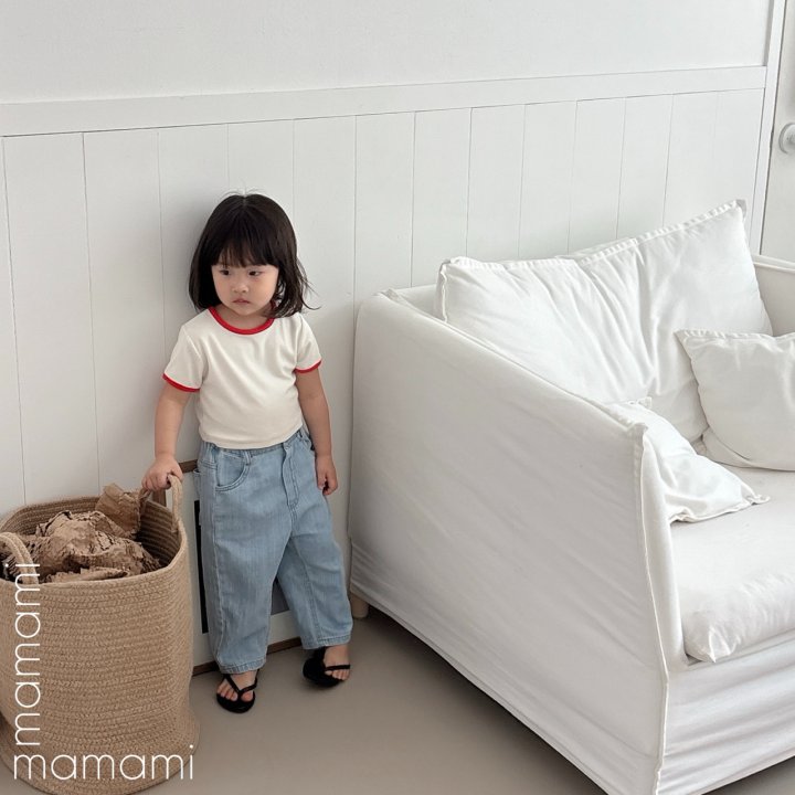 Mamami - Korean Children Fashion - #littlefashionista - Wave Denim Pants - 6
