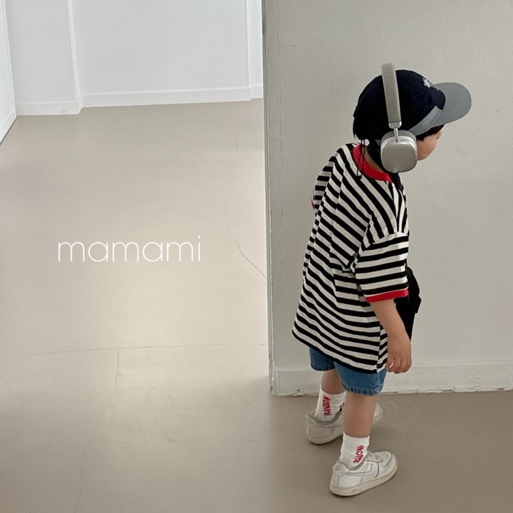 Mamami - Korean Children Fashion - #littlefashionista - Pop Color Stripe Tee - 7