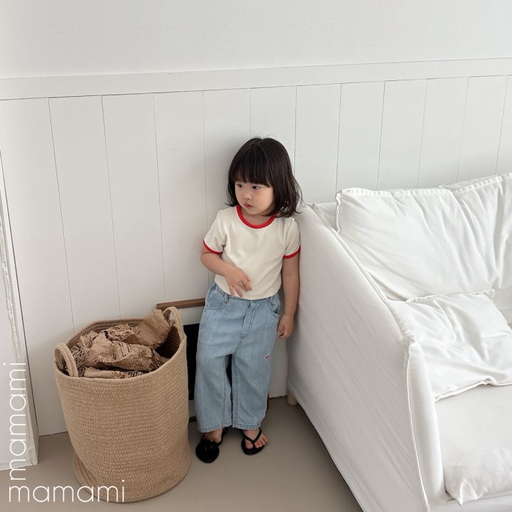 Mamami - Korean Children Fashion - #prettylittlegirls - Wave Denim Pants - 9