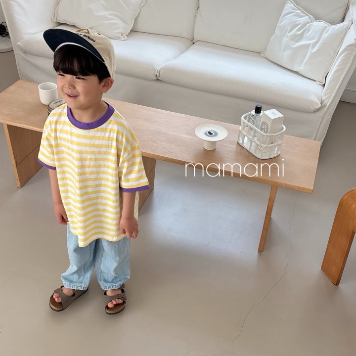 Mamami - Korean Children Fashion - #todddlerfashion - Pop Color Stripe Tee - 11