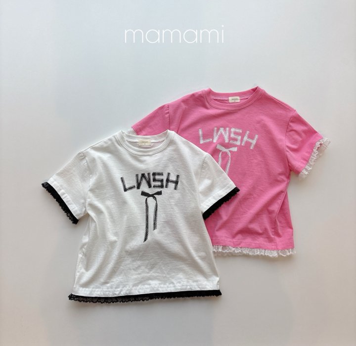 Mamami - Korean Women Fashion - #womensfashion - Ribbon Lace Tee (with Mom)
