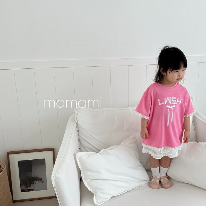 Mamami - Korean Women Fashion - #womensfashion - Ribbon Lace Tee (with Mom) - 3