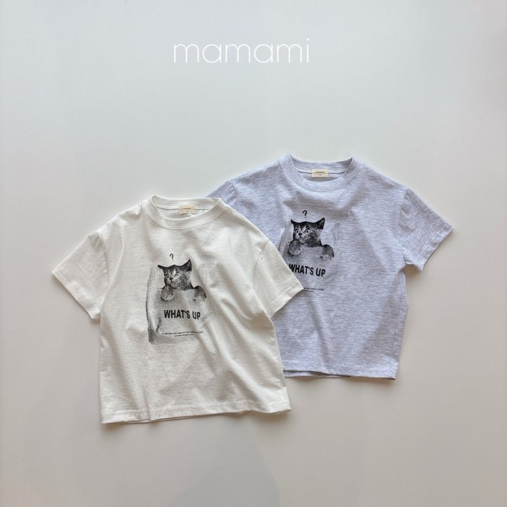 Mamami - Korean Women Fashion - #womensfashion - Whats Up Cat Tee (with Mom)