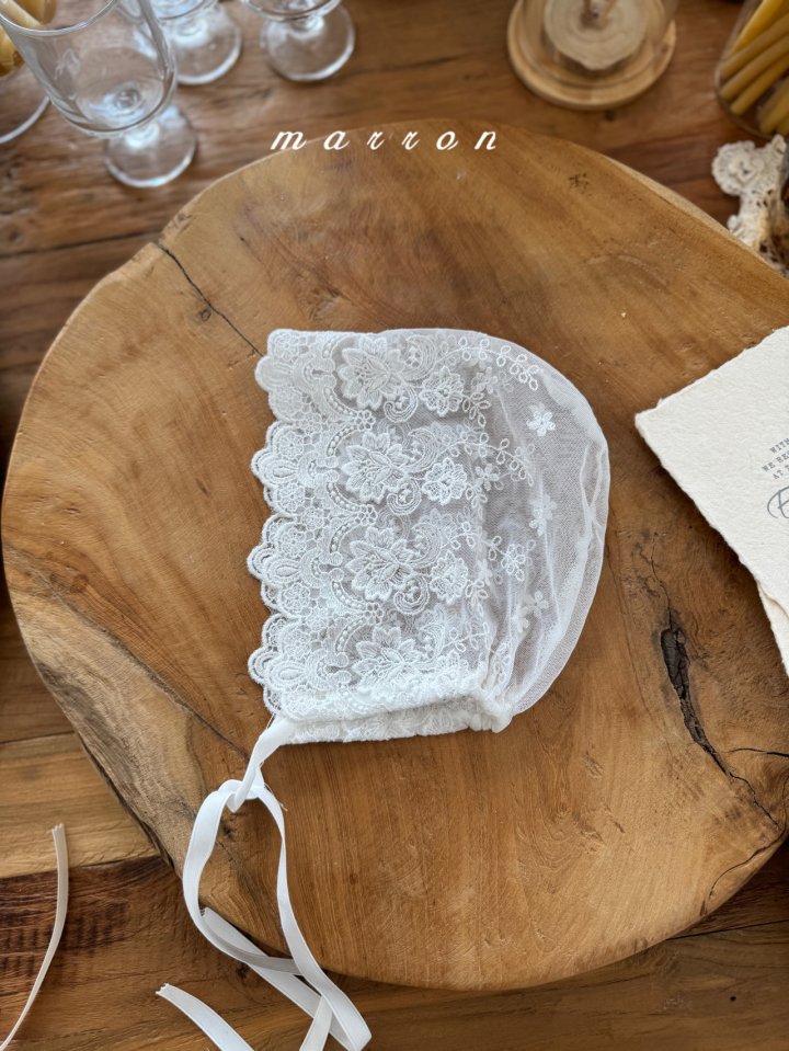 Marron - Korean Baby Fashion - #babyboutique - Lace Bonnet - 8
