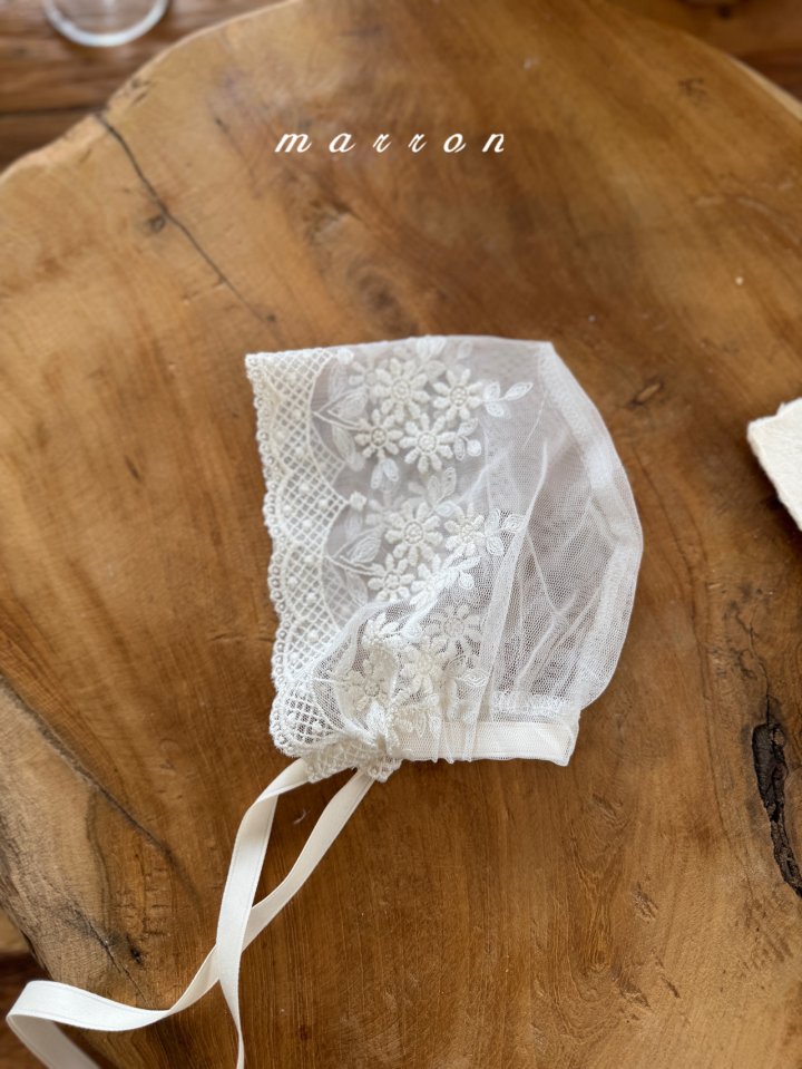 Marron - Korean Baby Fashion - #babyboutique - Lace Bonnet - 9
