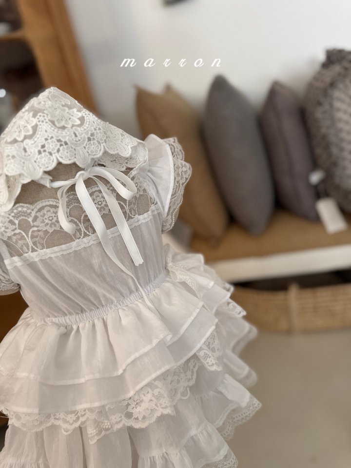 Marron - Korean Baby Fashion - #babyclothing - Lace Bonnet - 11