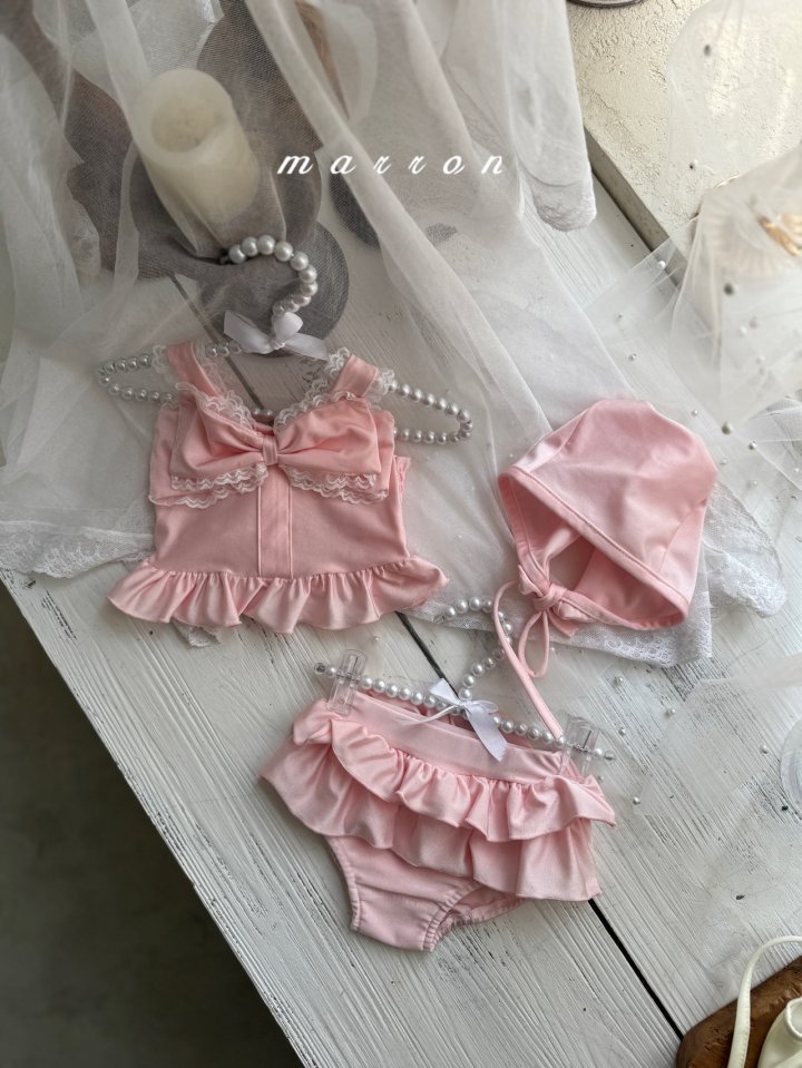 Marron - Korean Baby Fashion - #babyfashion - Ribbon Swimsuit - 7