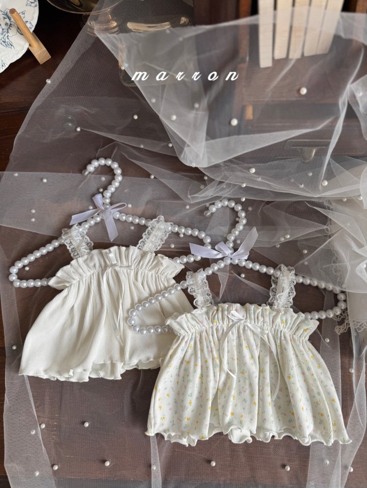 Marron - Korean Baby Fashion - #babyfever - Bebe Sleeveless Set - 9