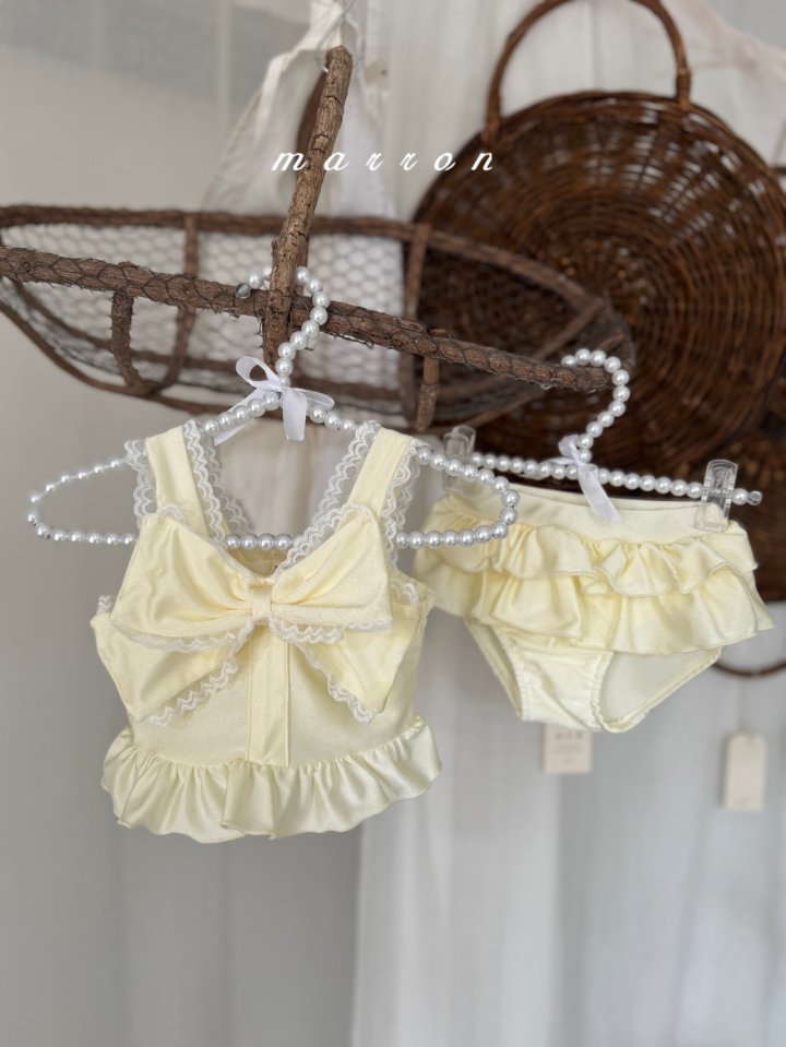 Marron - Korean Baby Fashion - #babyfever - Ribbon Swimsuit - 8
