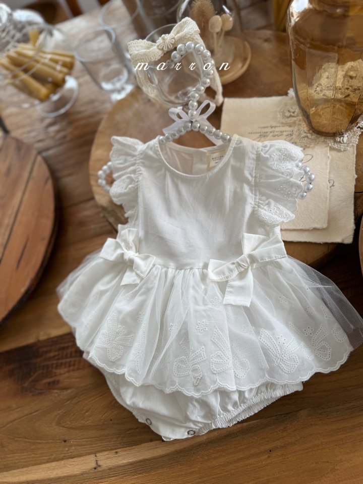 Marron - Korean Baby Fashion - #babygirlfashion - Ribbon Suit - 3