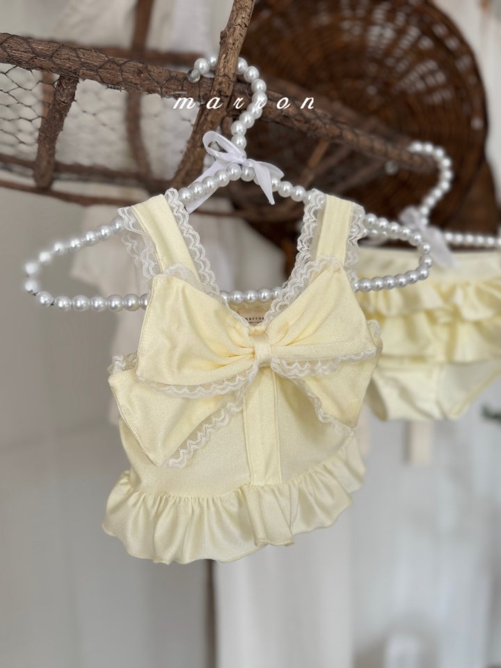 Marron - Korean Baby Fashion - #babygirlfashion - Ribbon Swimsuit - 9