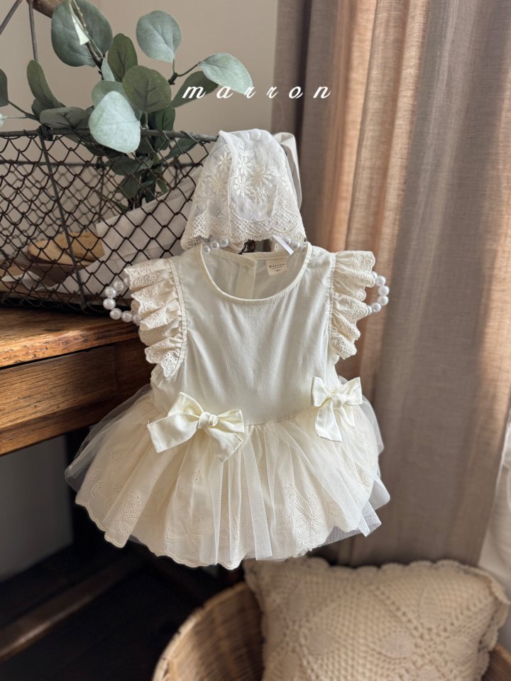 Marron - Korean Baby Fashion - #babygirlfashion - Ribbon Suit - 4
