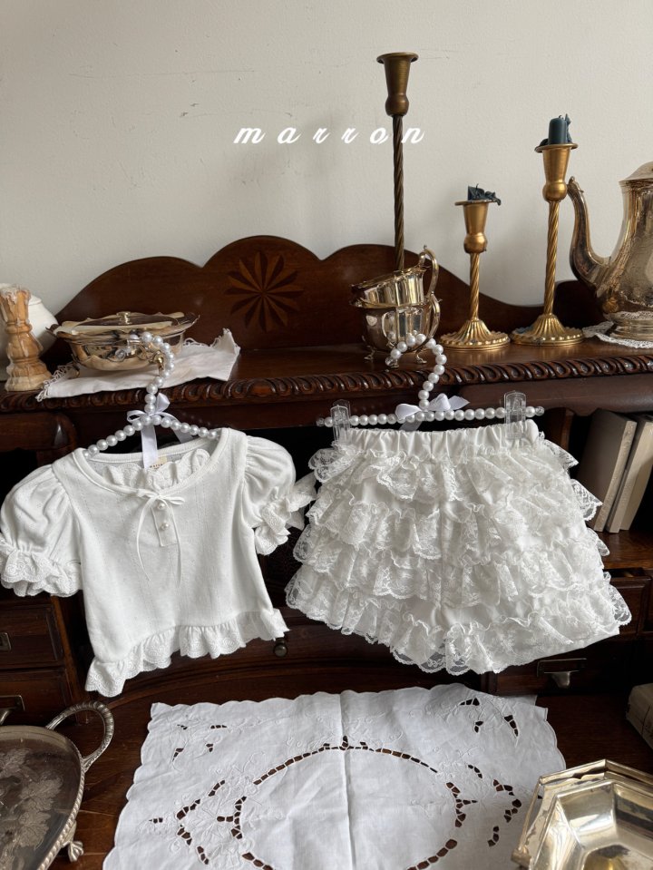 Marron - Korean Baby Fashion - #babylifestyle - Lace Short Pants - 2