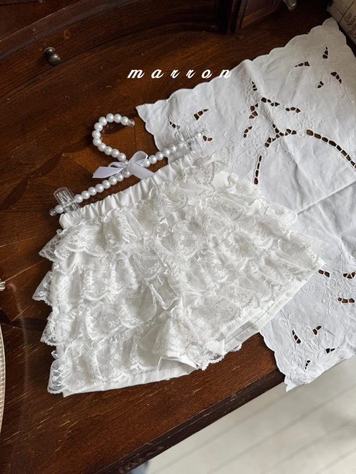 Marron - Korean Baby Fashion - #babyoninstagram - Lace Short Pants - 4