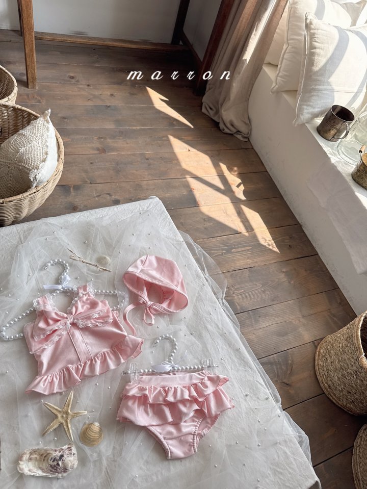 Marron - Korean Baby Fashion - #babyootd - Ribbon Swimsuit - 12