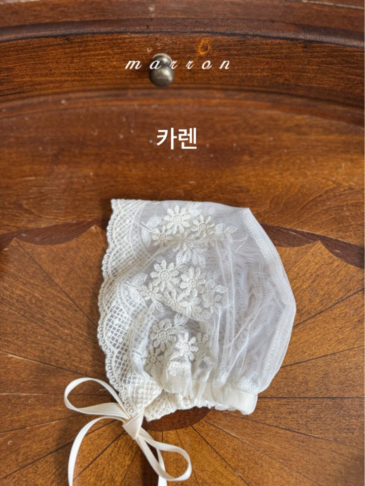 Marron - Korean Baby Fashion - #babyoutfit - Lace Bonnet - 4