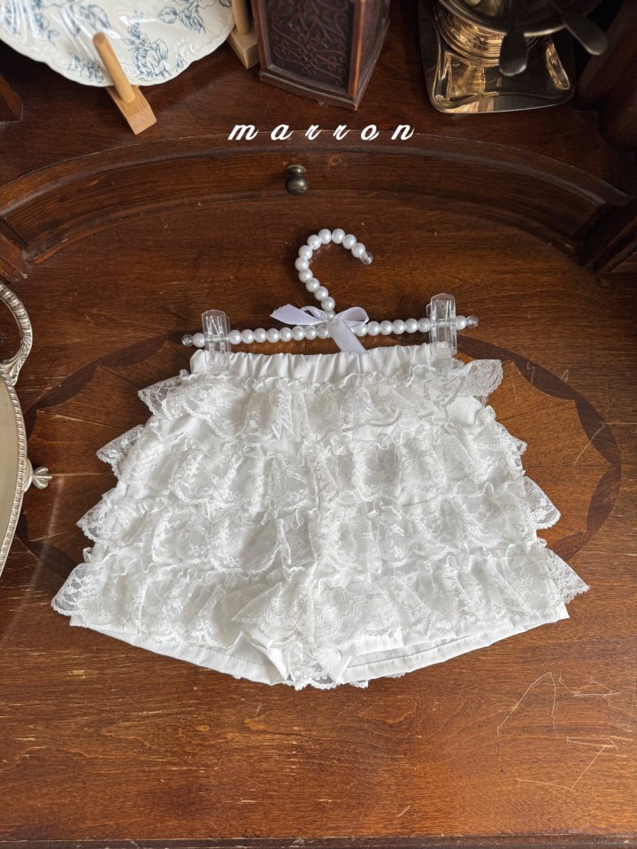 Marron - Korean Baby Fashion - #babyoutfit - Lace Short Pants - 5