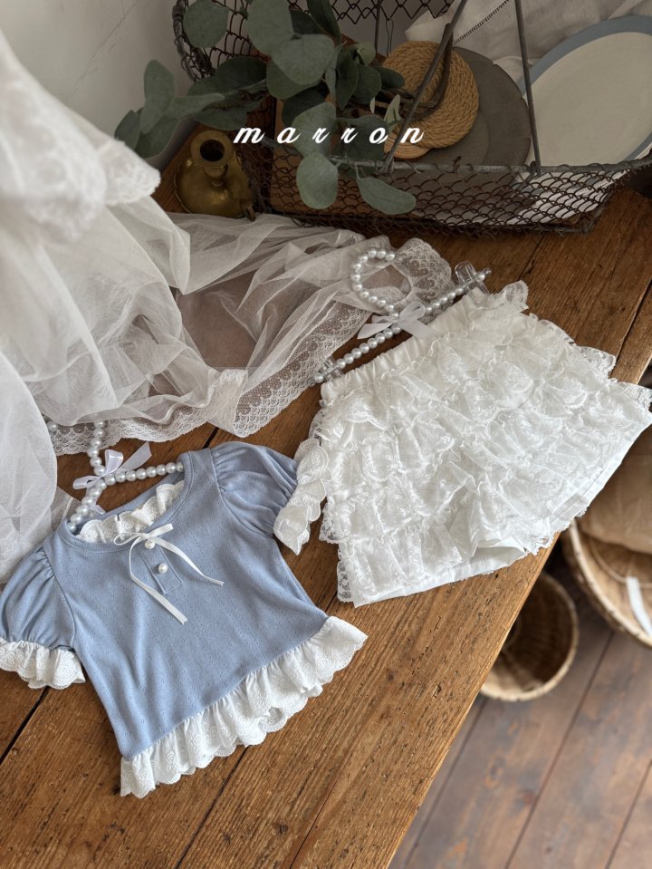 Marron - Korean Baby Fashion - #babyoutfit - Lace Short Pants - 6