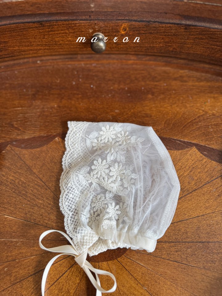 Marron - Korean Baby Fashion - #babywear - Lace Bonnet - 5