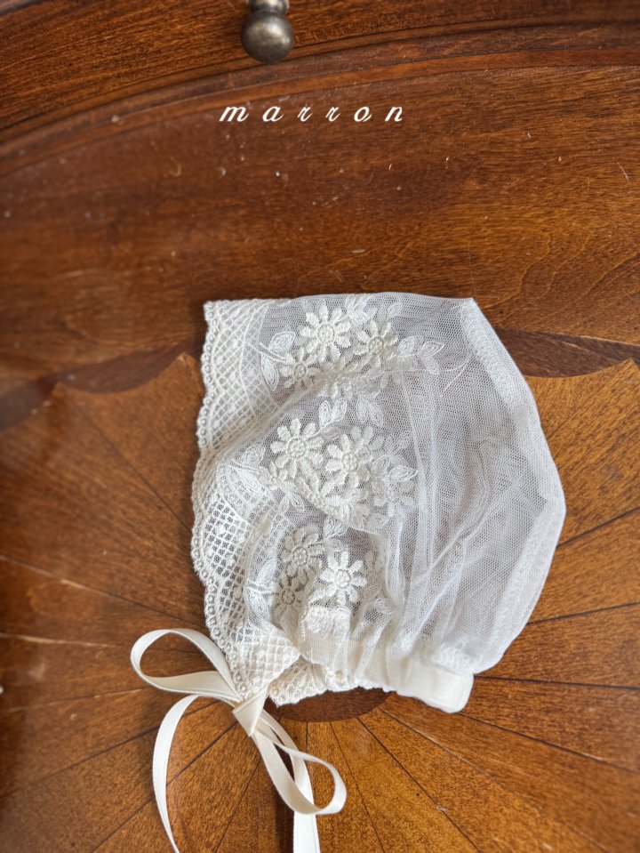 Marron - Korean Baby Fashion - #onlinebabyboutique - Lace Bonnet - 6