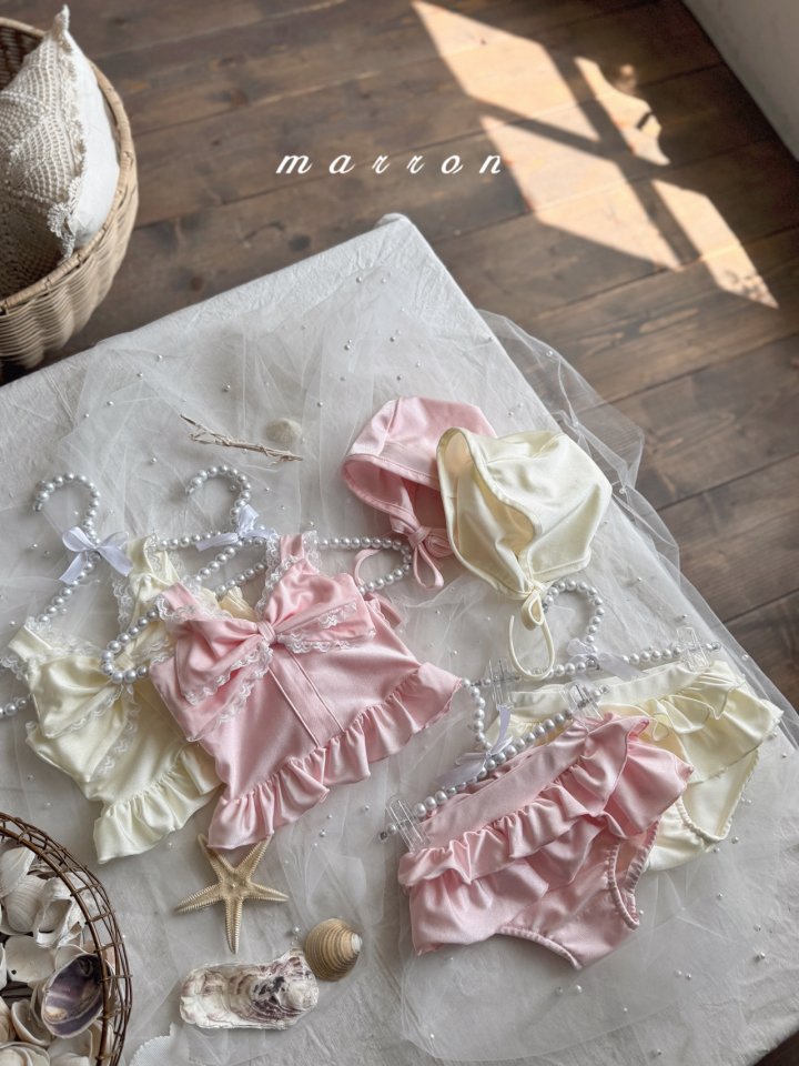 Marron - Korean Baby Fashion - #onlinebabyboutique - Ribbon Swimsuit