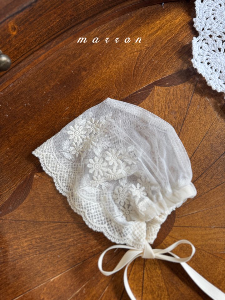 Marron - Korean Baby Fashion - #onlinebabyshop - Lace Bonnet - 7