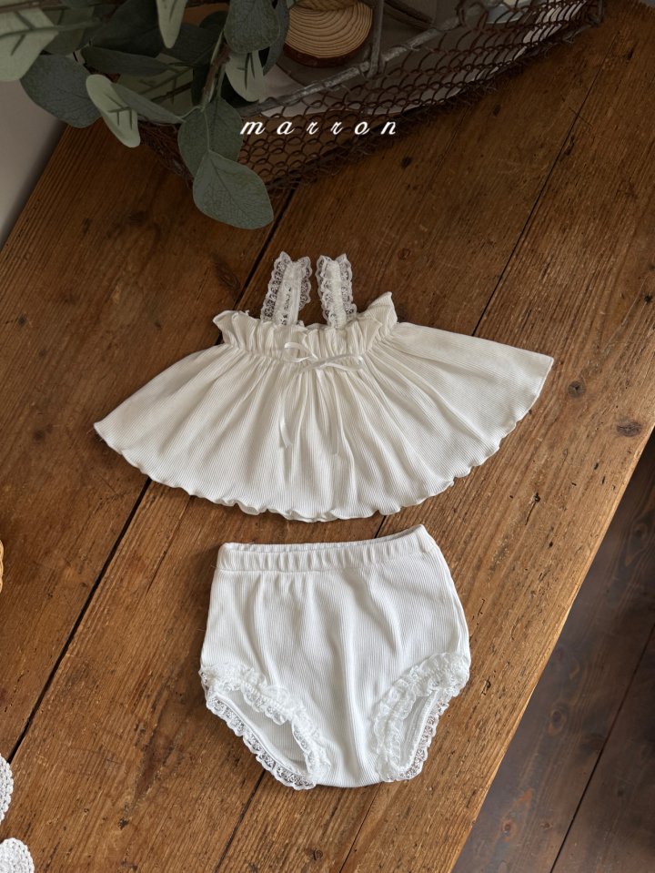 Marron - Korean Baby Fashion - #onlinebabyshop - Bebe Sleeveless Set - 3