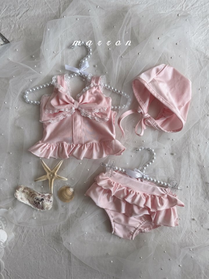 Marron - Korean Baby Fashion - #onlinebabyshop - Ribbon Swimsuit - 2