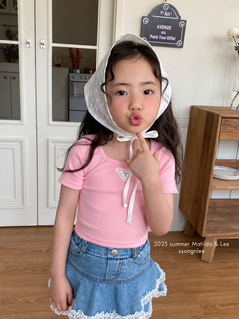 Matilda & Lee - Korean Children Fashion - #Kfashion4kids - Triangle Lace Tee