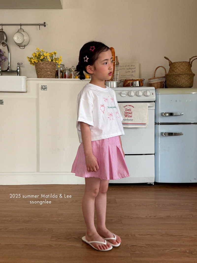 Matilda & Lee - Korean Children Fashion - #Kfashion4kids - Ribbon Check Skirt Set - 9