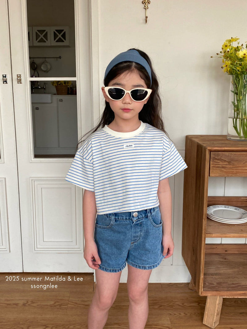 Matilda & Lee - Korean Children Fashion - #Kfashion4kids - Matilda Line Crop Tee - 8