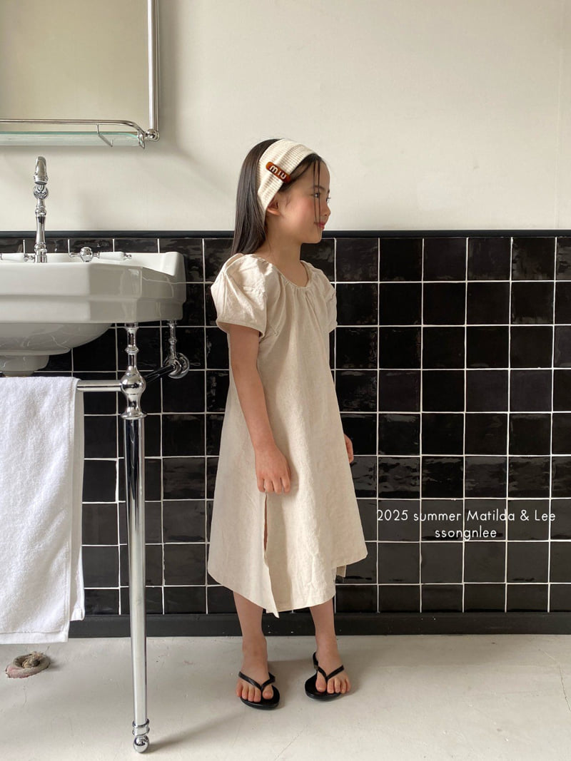 Matilda & Lee - Korean Children Fashion - #Kfashion4kids - Linen Puff Dress - 6