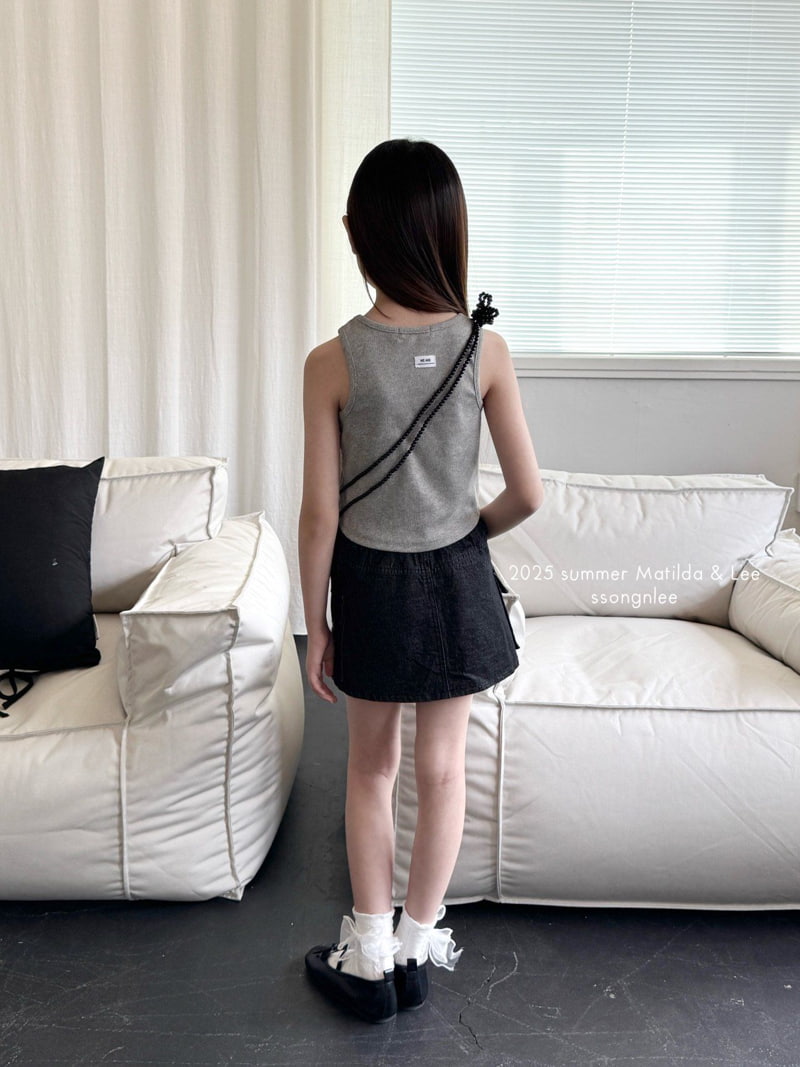 Matilda & Lee - Korean Children Fashion - #childofig - D-Ring Cargo Denim Skirt - 8