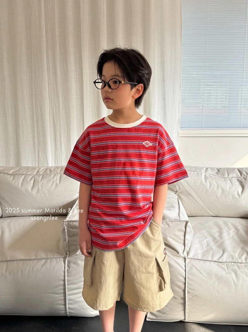 Matilda & Lee - Korean Children Fashion - #childofig - Emblem Stripe Tee - 3
