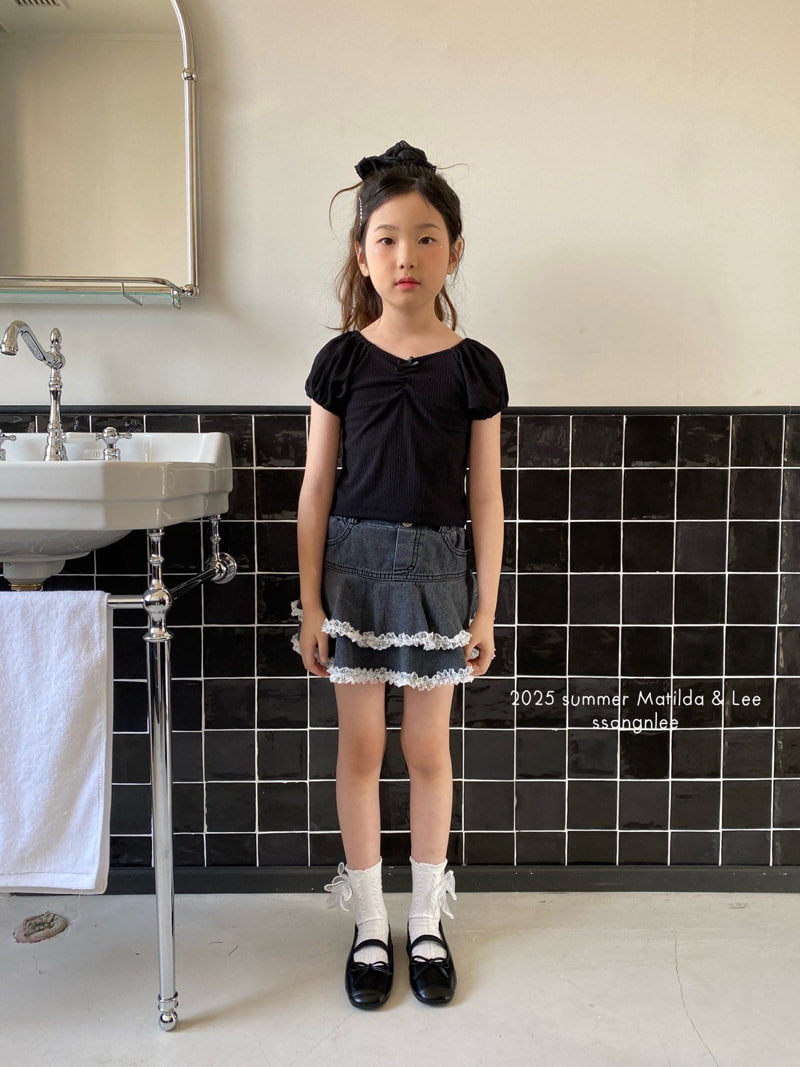 Matilda & Lee - Korean Children Fashion - #childrensboutique - Ribbon Shrink Cropped Tee - 5